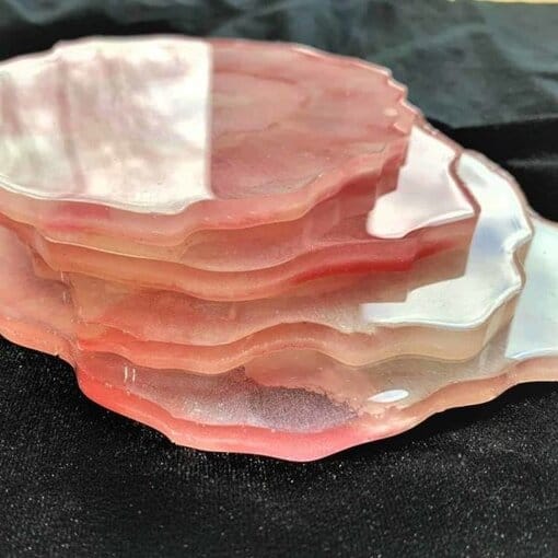 Beautiful Geode-Inspired Pink Coasters - Image 4