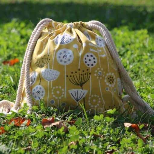 Handmade Yellow Backpack Bag, Boho Bag, Backpack Bag for Women, Cloth Bag, Cotton Fabric Bag, Beach Bag, Shopping Bag, Shopper Bag, Book Bag, Gym Bag, Diaper Bag, MOMbaby, Everyday Bag