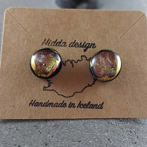 Beautiful Green Brown Northern Lights Earrings - Norðurljósa Hálsmen - Icelandic Aurora Jewelry - FREE SHIPPING