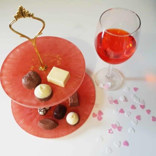 Cake Stand Rose and Gold HANDMADE