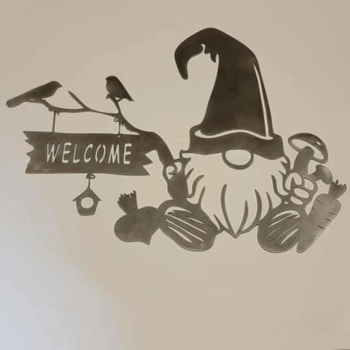 Gnome Welcome Sign Metal Wall Art - Image 2