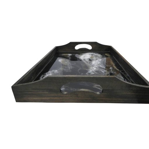 sideview faux marble resin serving tray