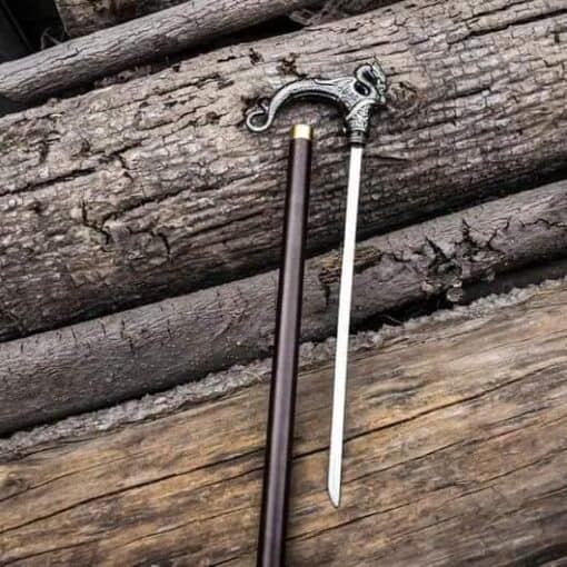 Hand Carved Raven Handle Wooden Walking Cane For Men Women Walking Stick GF H