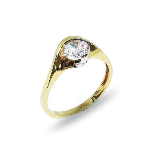 Damenring, Weiß- und Gelbgold 585, mit 0,75 ct Diamanten (AR011)