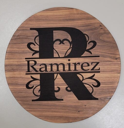 Monogram Cutting Board - 12 inch round