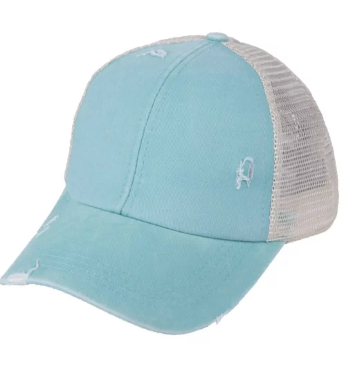 Custom Ponytail hat with a patch designed by you. Acrylic or Leather options available. Bulk orders welcome!