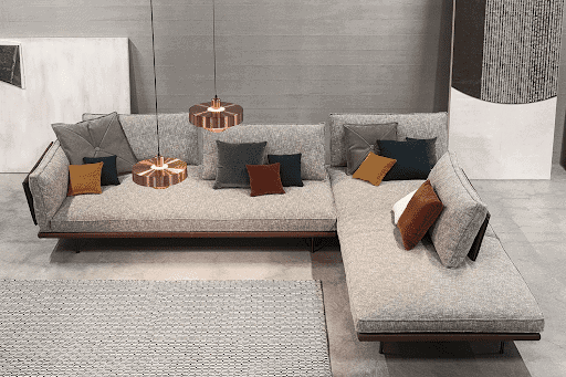 Divine Corner Sectional Dual-Tone Sofa With Peninsula