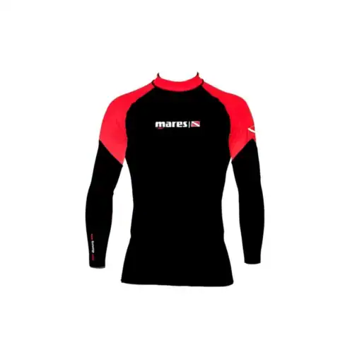 412421 MARES Rashguard Trilastic L-Sleeve DC Man SMU Red Black