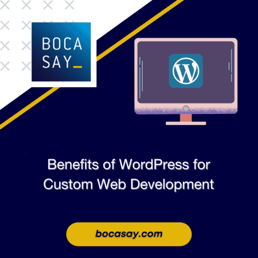 The offshore outsourcing company bocasay is presenting you the benefits of using WordPress ©Canva