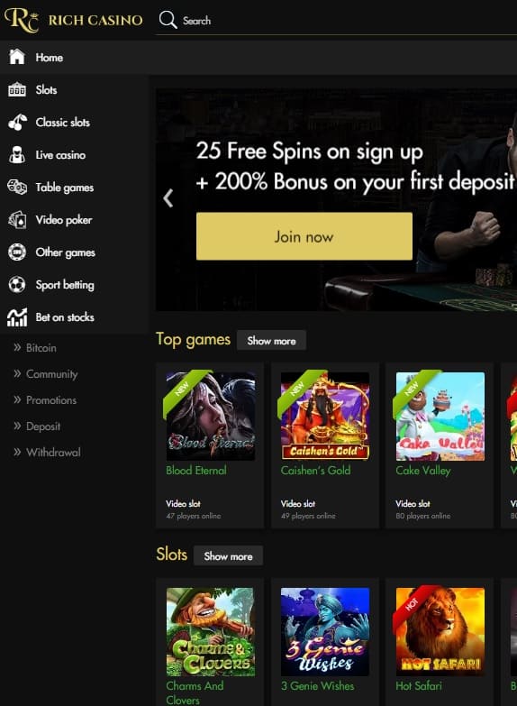 Rich Casino 60 free spins - no deposit bonus code