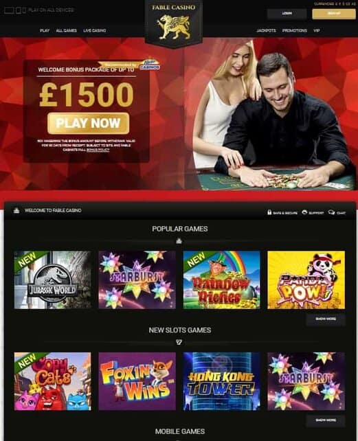 Fable Casino - free bonus and free spins