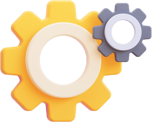 Yellow and gray gears symbolizing integration and automation in event management software for higher education.