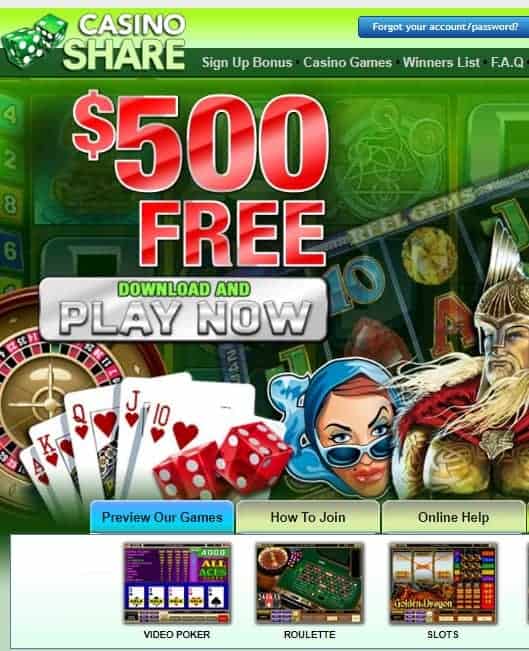 Casino Share free spins bonus