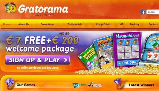 Gratorama Casino $7 free bonus - no deposit needed