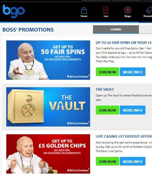 BGO CASINO FREE SPINS