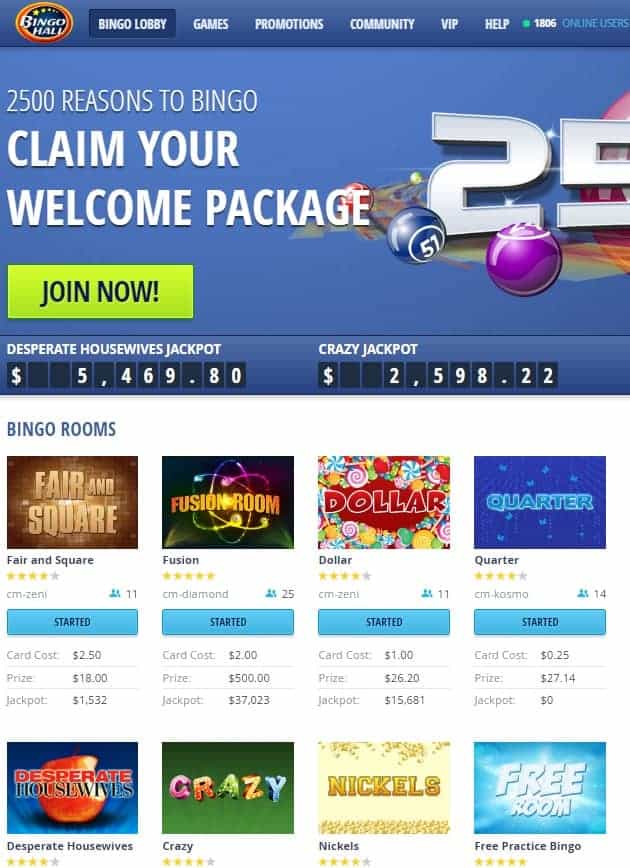 Bingo Hall Casino Review - free spins, free bets, free bonus, free chips