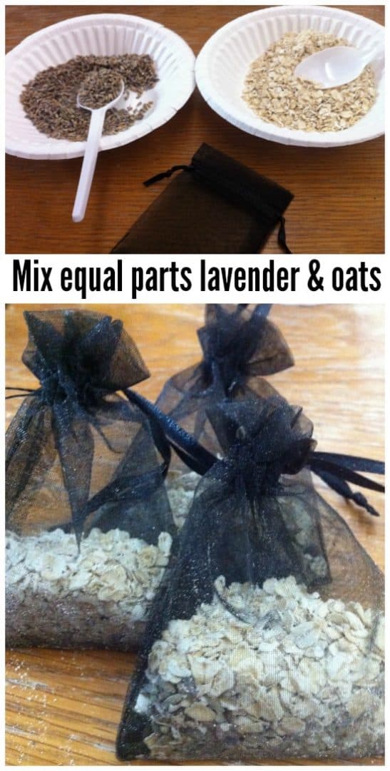 homemade lavender and oat bath soak