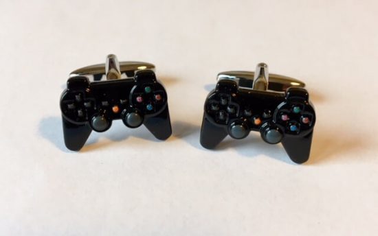 Black Playstation Controller Cuff Links