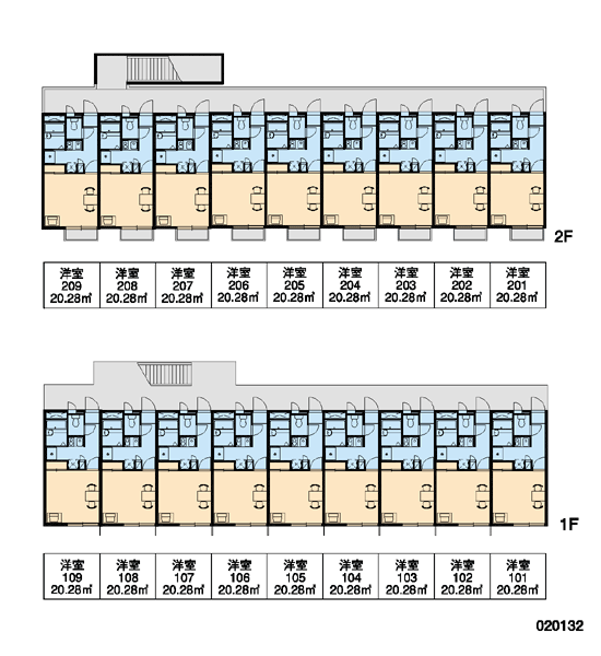 各階平面図、部屋配置図