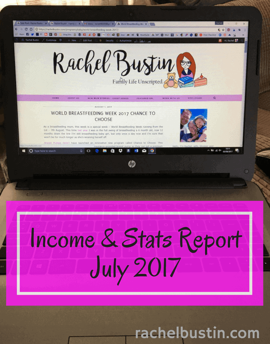 Income and Stats Report for July 2017