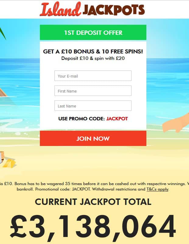 Island Jackpots Casino free spins no deposit bonus