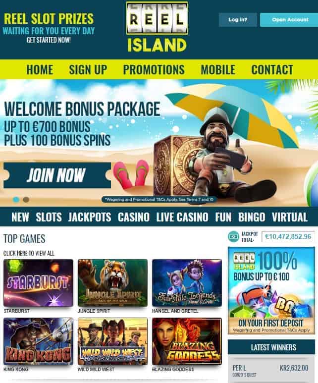 Reel Island Casino £€$ 700 free bonus and 100 free spins - CLOSED! 