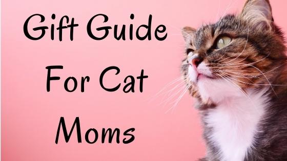 tabby and white cat on pink background on gift guide for cat moms header