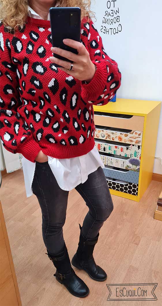 jersey rojo leopardo animal print