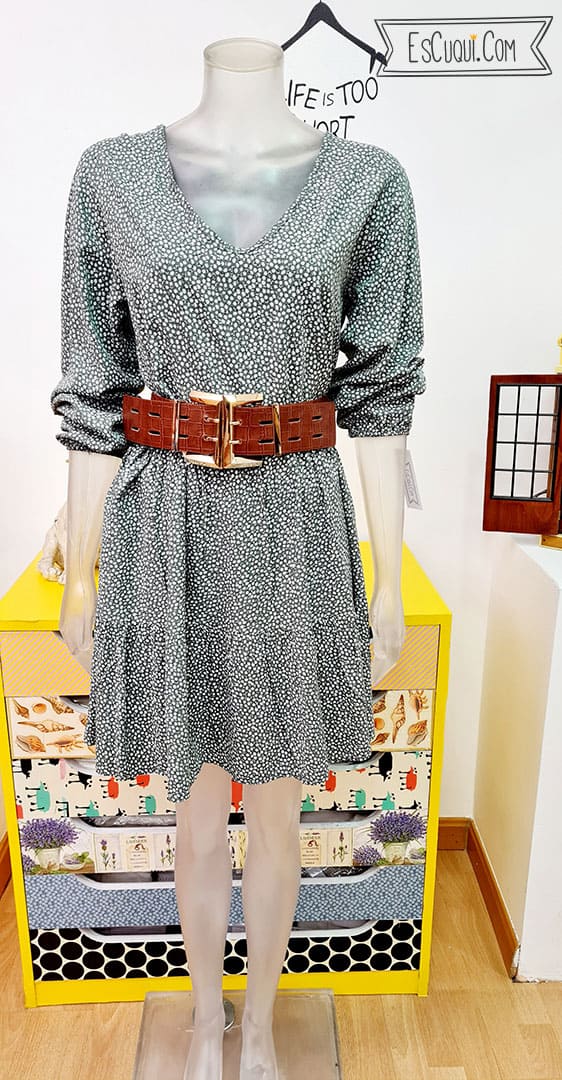 vestido boho florecitas manga larga primavera