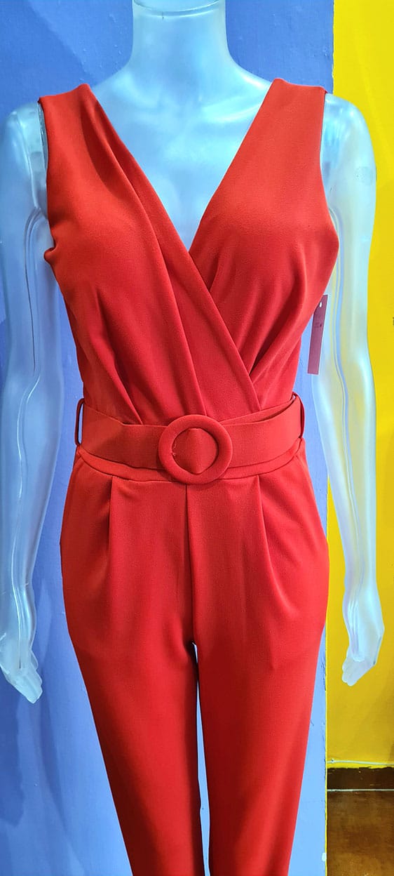 mono largo cinturon escote cruzado