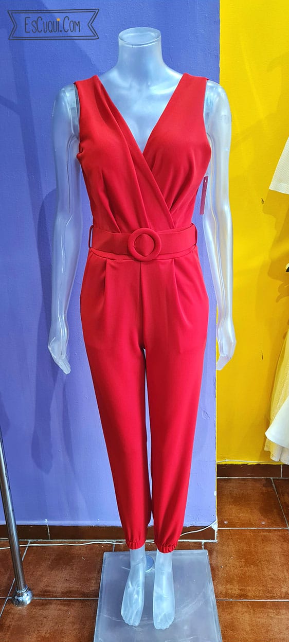 mono largo cinturon escote cruzado