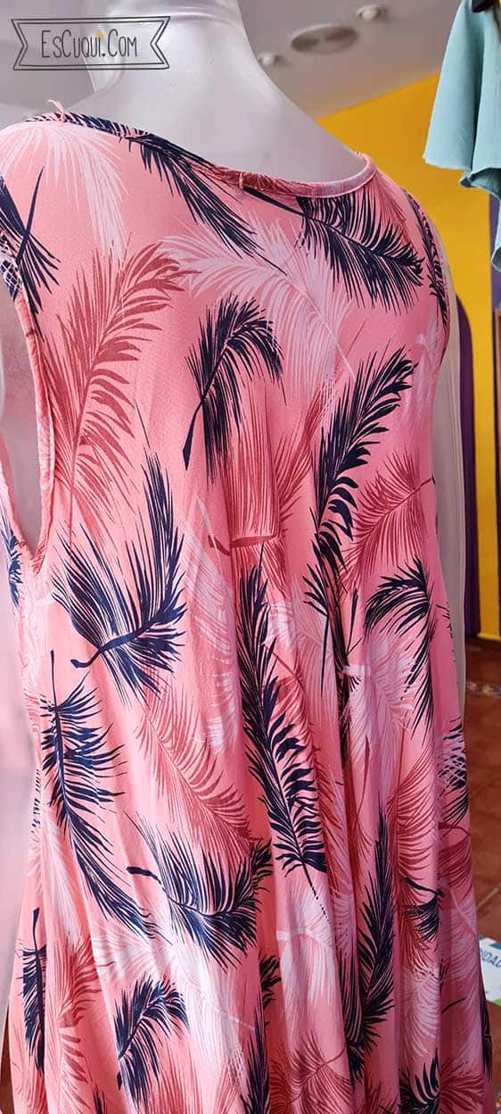 vestido rosa verano palmeras