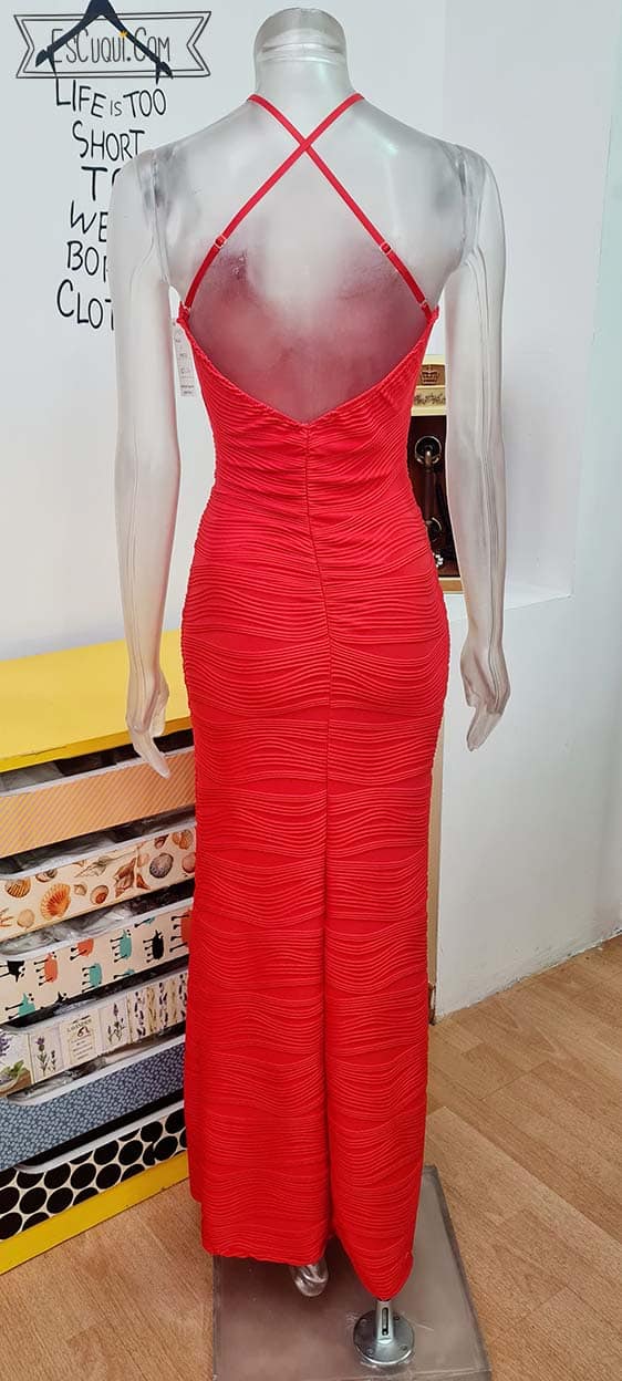 vestido fiesta corte sirena buganvilla brocado