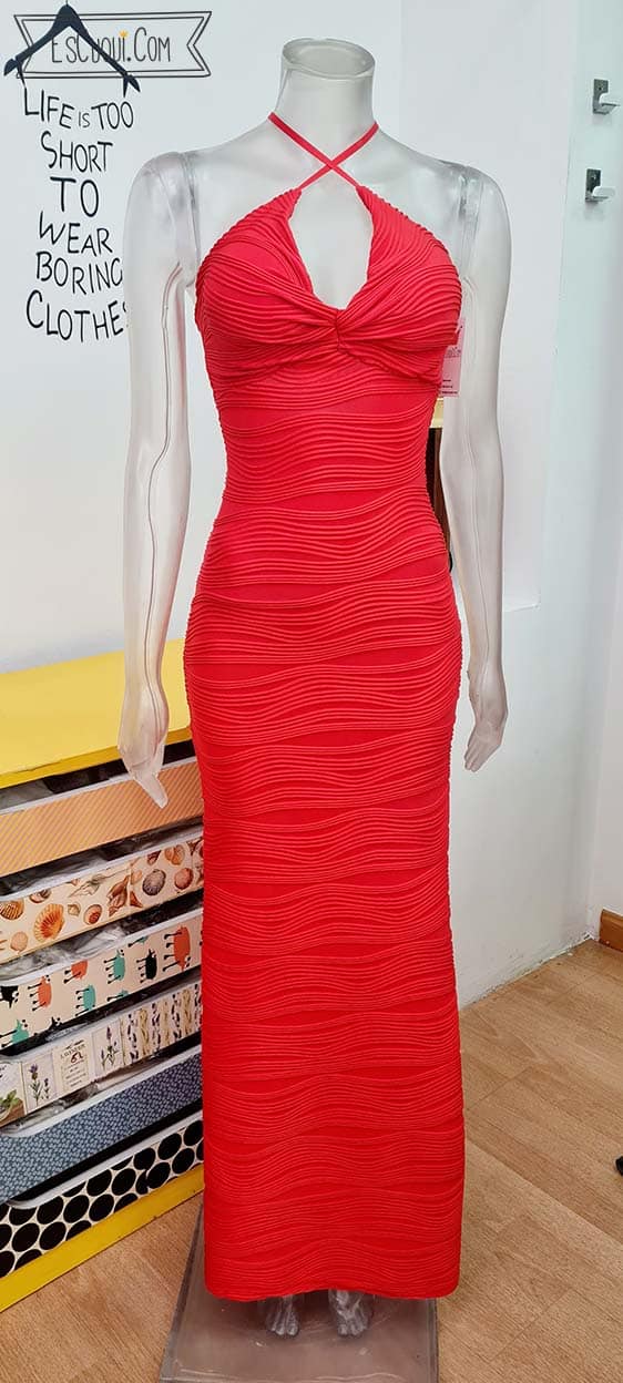 vestido fiesta corte sirena buganvilla brocado