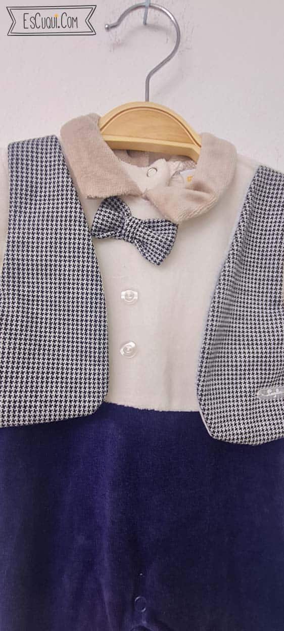 trajecito bebe chaleco y pajarita