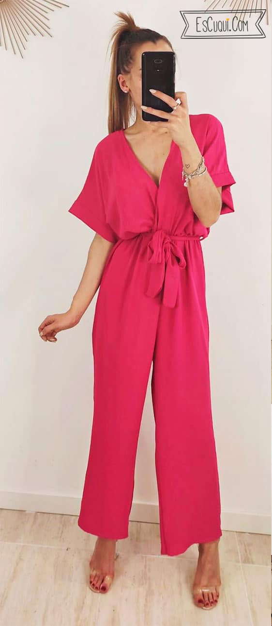 mono largo fucsia mujer