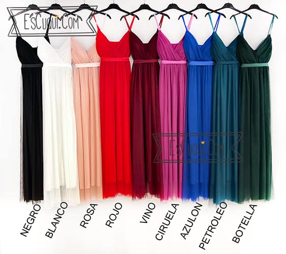 vestidos fiesta largos tul baratos