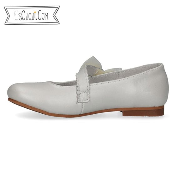 zapato vestir marfil lazo niña