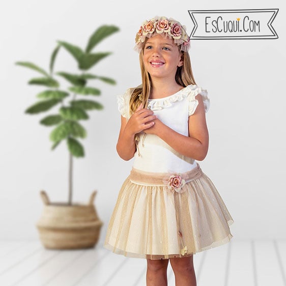 vestido ceremonia arras corto tul talla 8 años