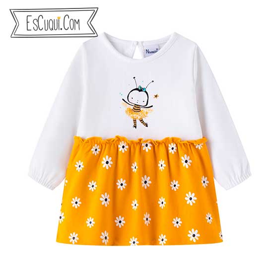 vestido bebe abejita margaritas