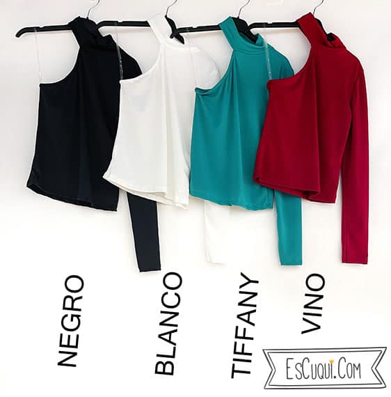 top una sola manga asimetrico