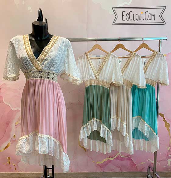 vestido ibicenco colores boho chic hippie