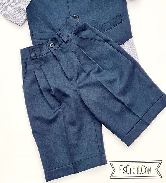 conjunto vestir bermuda chaleco corbata niño