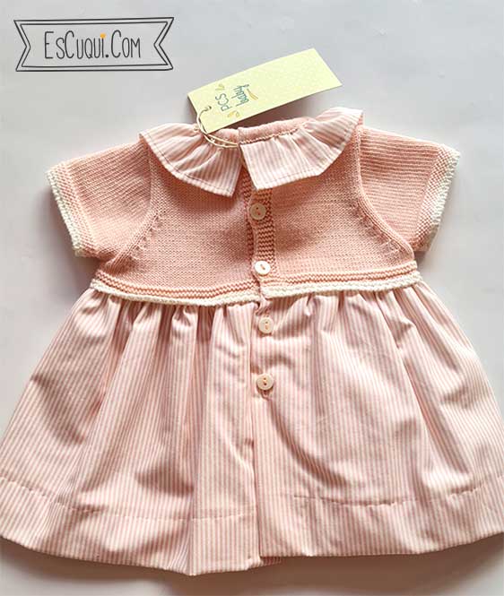 vestido niña bebe pecesa punto y tela
