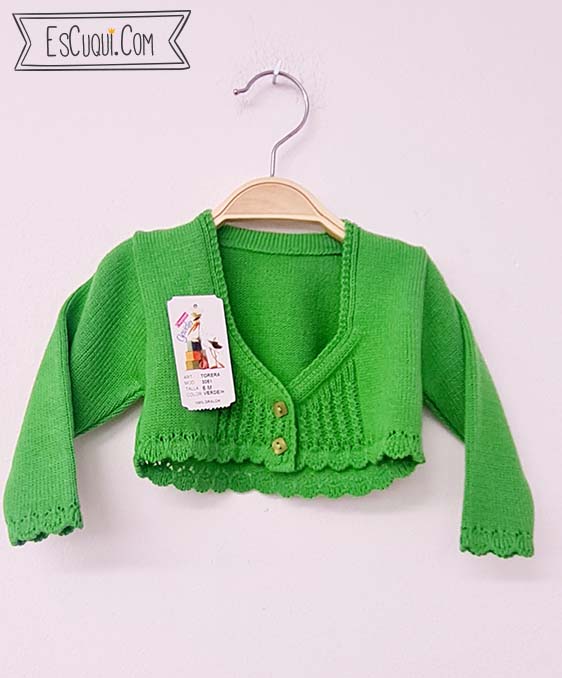 chaquetita verde bebe