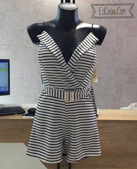 mono corto rayas marinero mujer