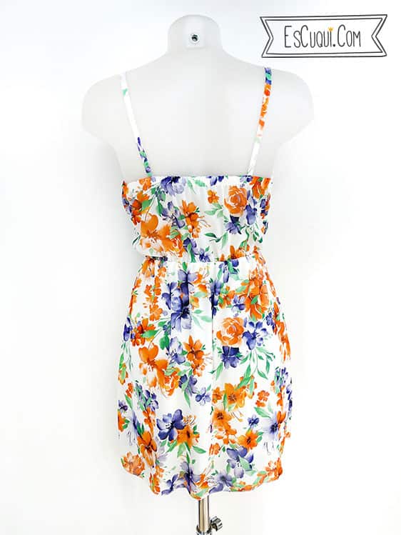 vestido gasa flores corto