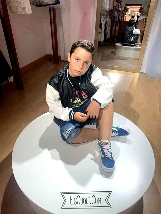 beisbolera blanco negro niño