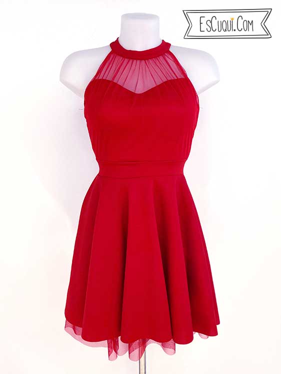 vestido rojo corto graduacion boda