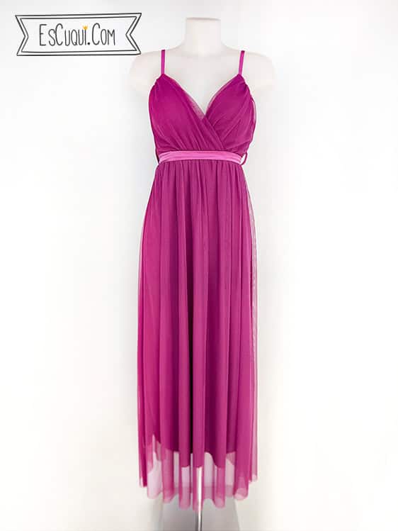 vestido tul fiesta barato ciruela
